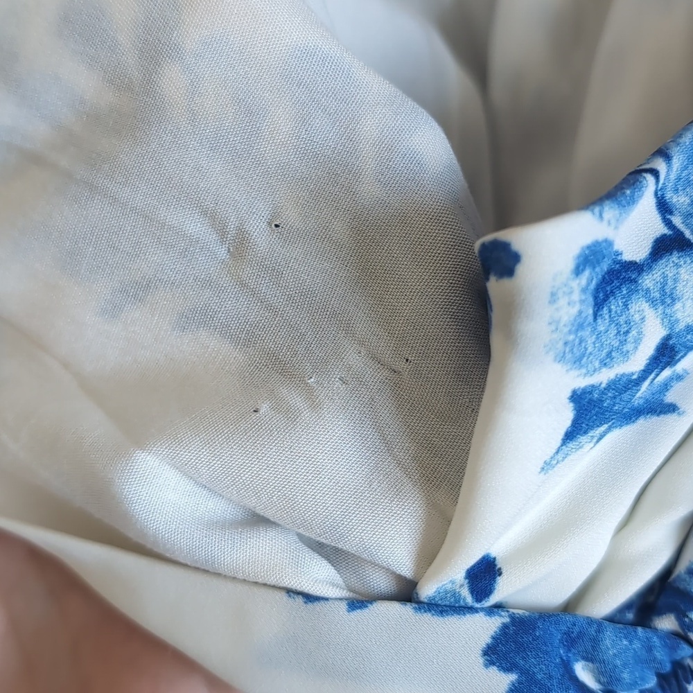 Floral Blue Tie Layered Dress - Picture 6 of 6